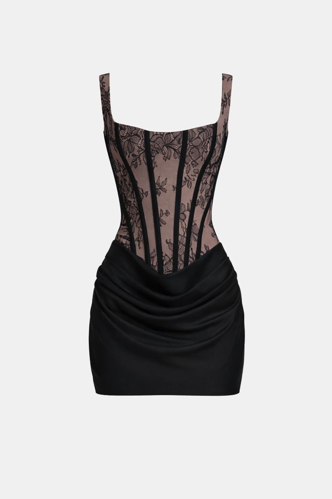 Ethel | Square Neck Corset Mini Dress | Sculpted Bodice & Effortless Glamour