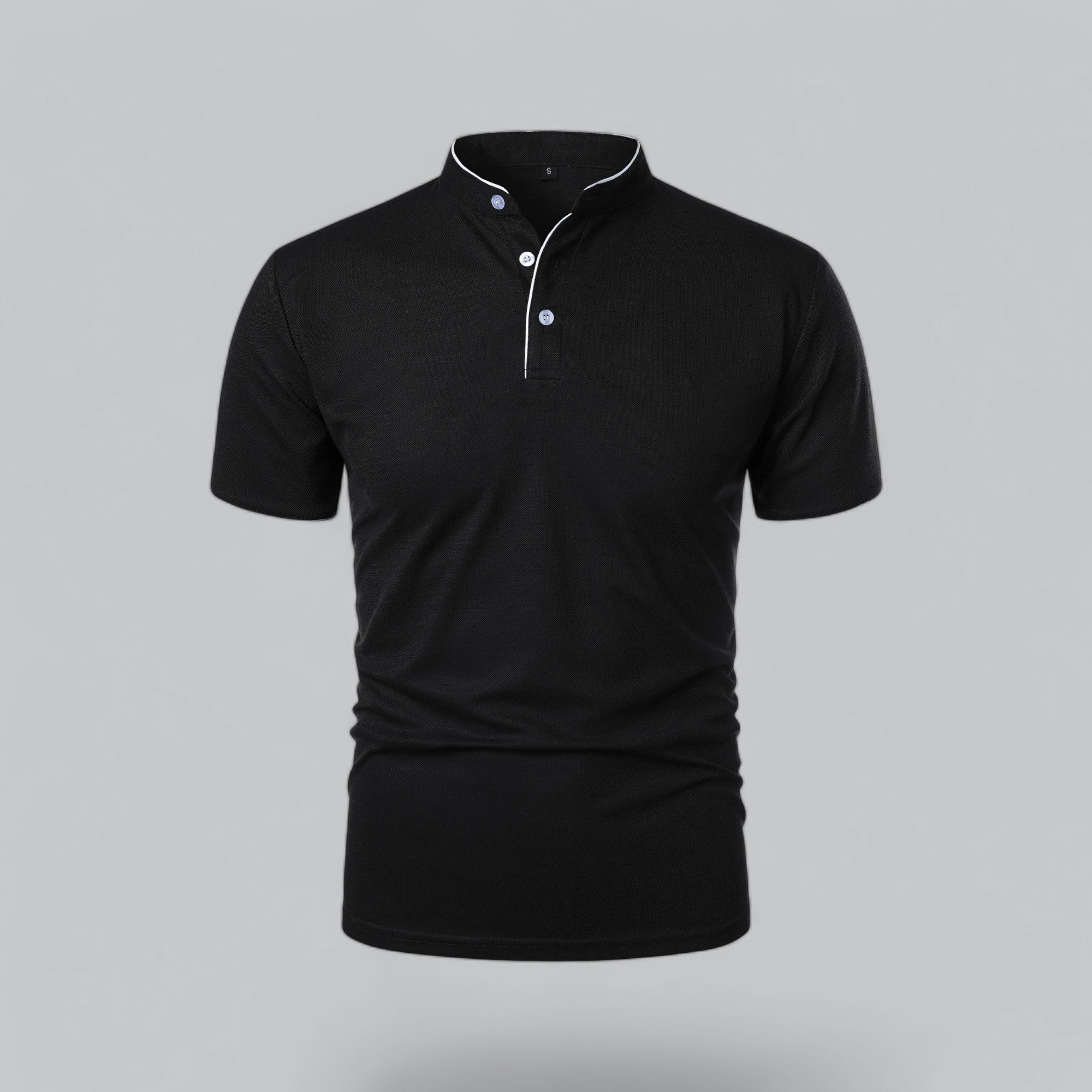 Liam | Men’s Modern Collarless Polo Shirt | Minimal and Refined