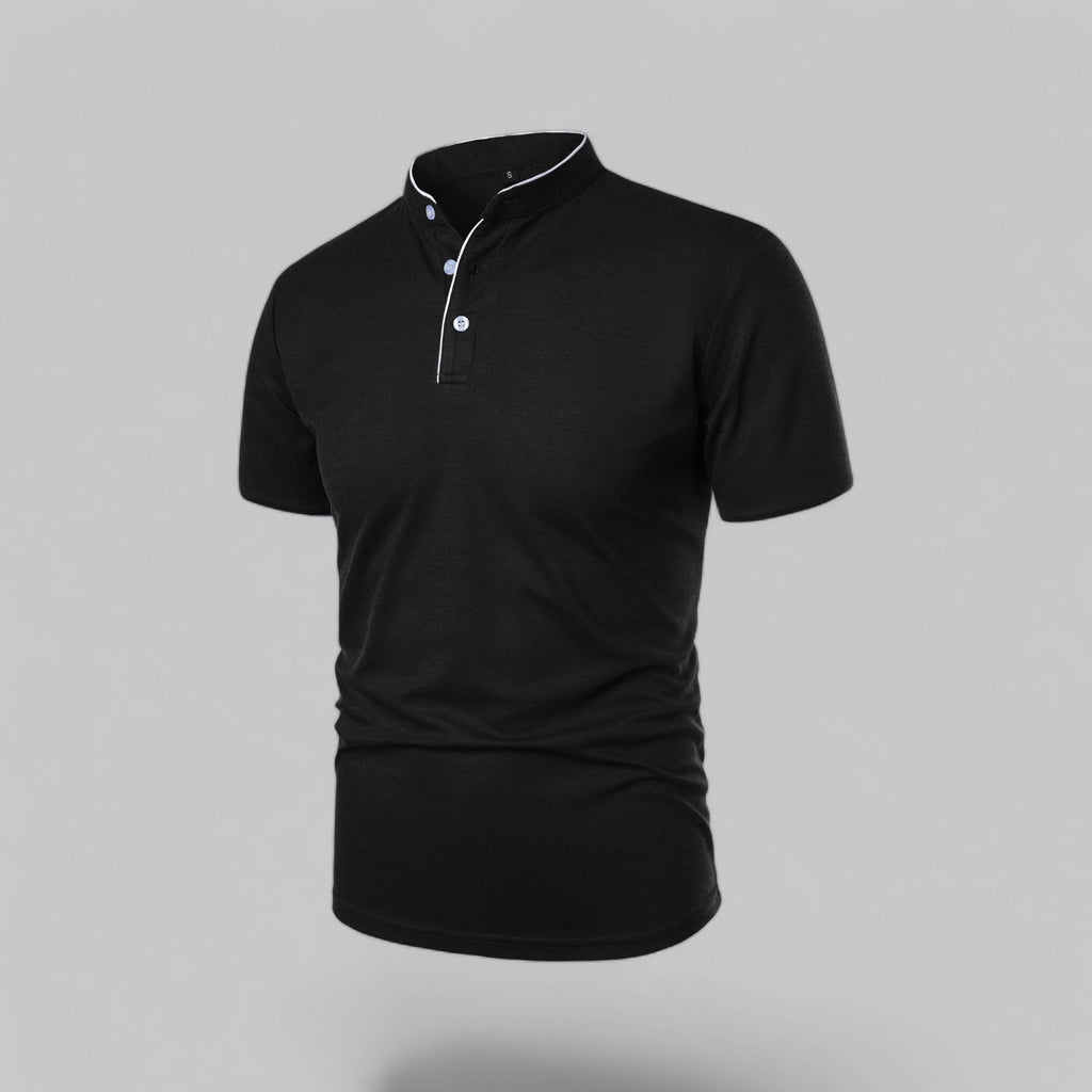 Liam | Men’s Modern Collarless Polo Shirt | Minimal and Refined