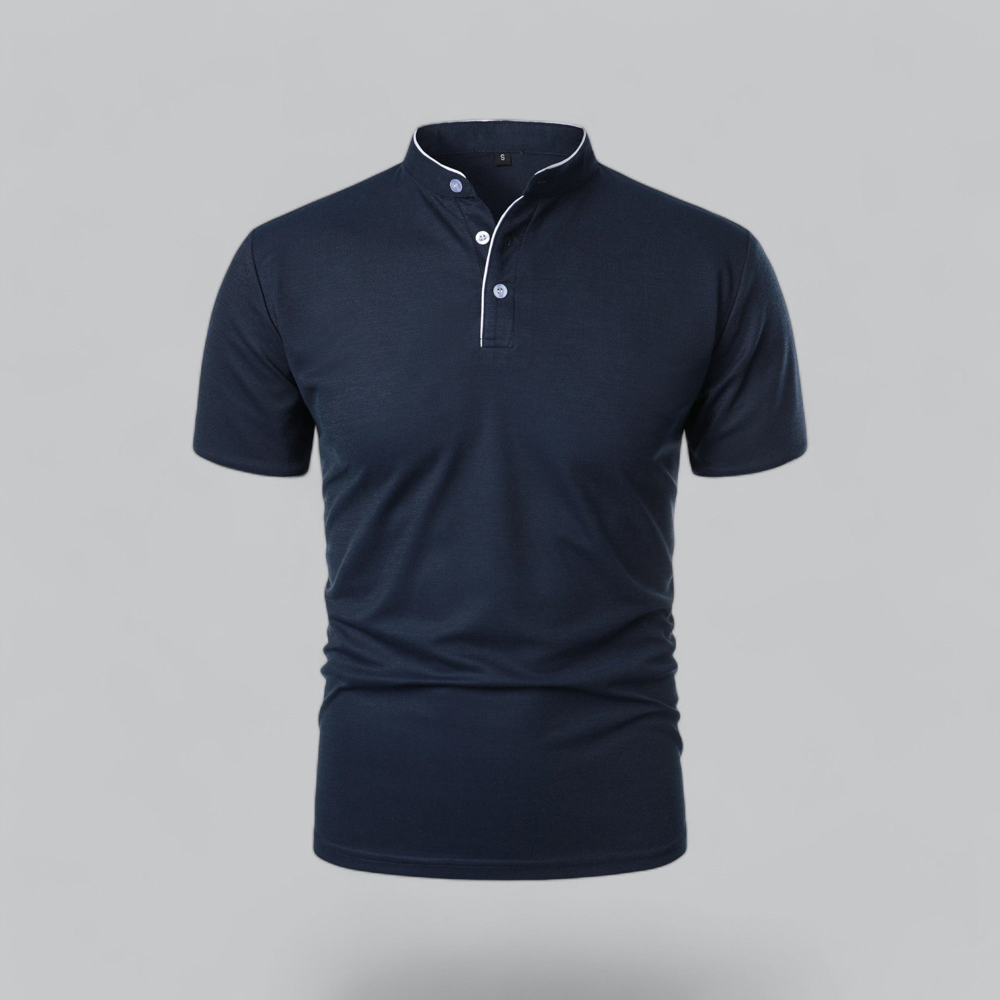 Liam | Men’s Modern Collarless Polo Shirt | Minimal and Refined