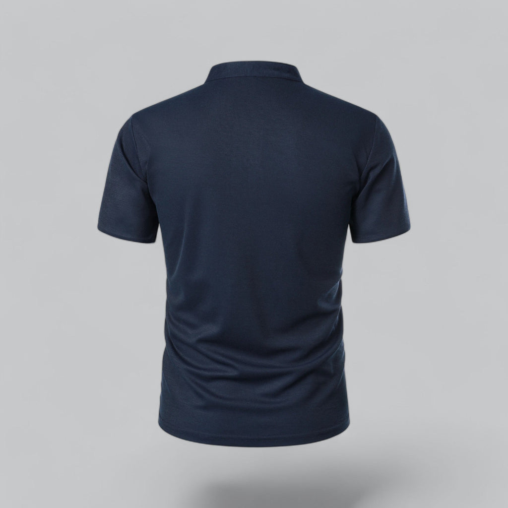Liam | Men’s Modern Collarless Polo Shirt | Minimal and Refined
