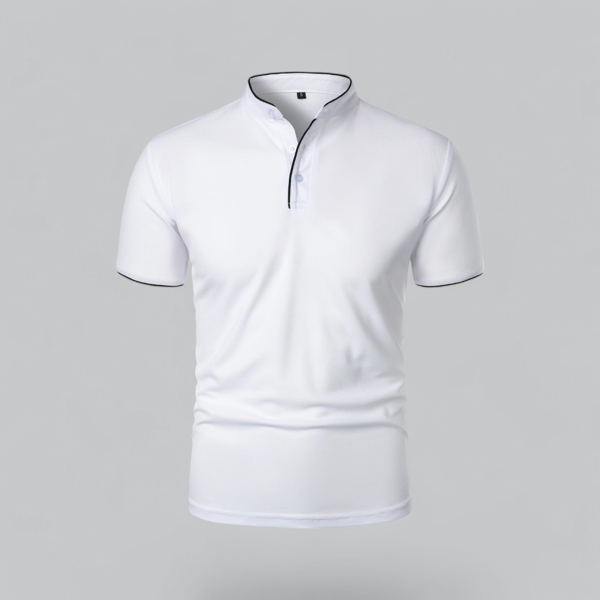 Liam | Men’s Modern Collarless Polo Shirt | Minimal and Refined
