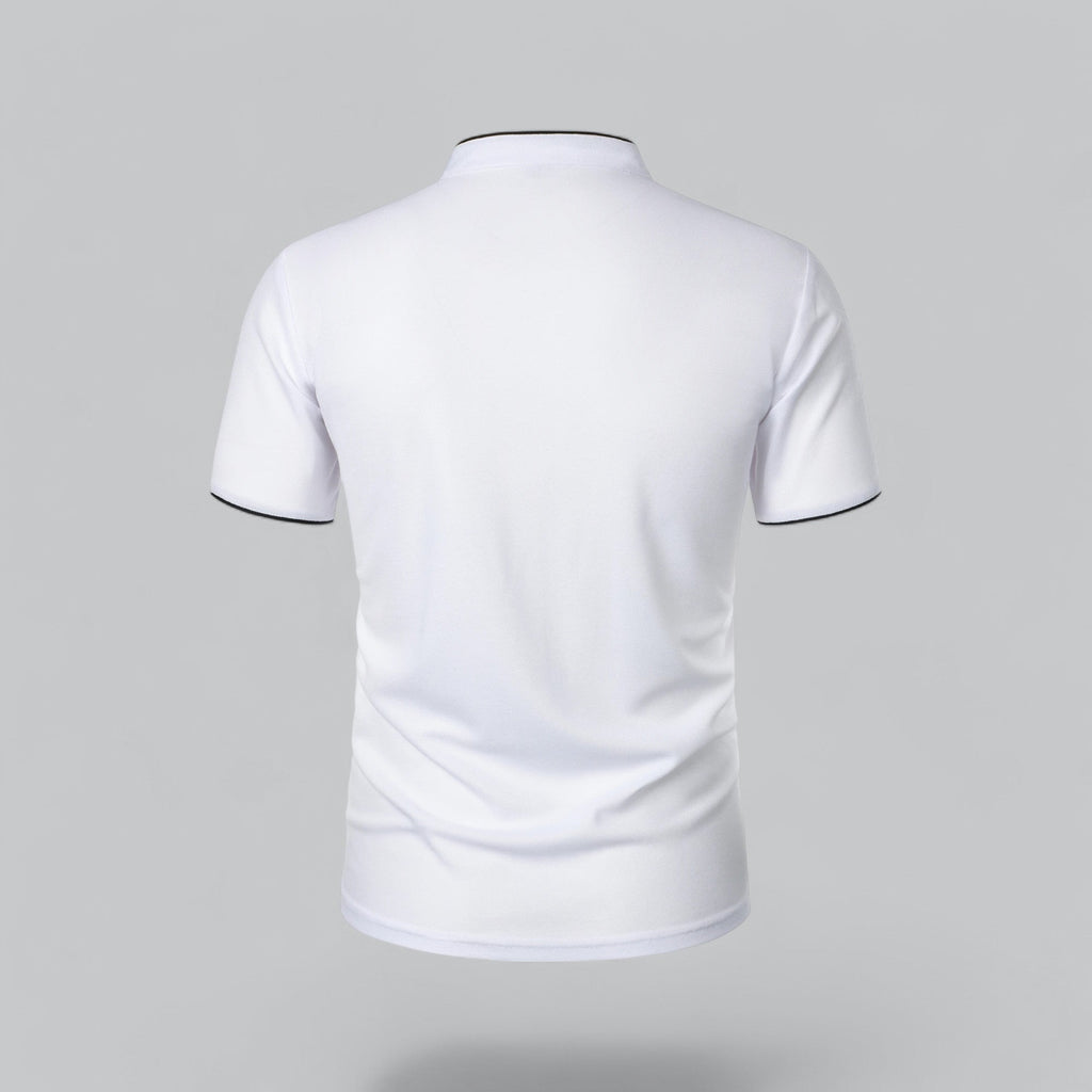 Liam | Men’s Modern Collarless Polo Shirt | Minimal and Refined