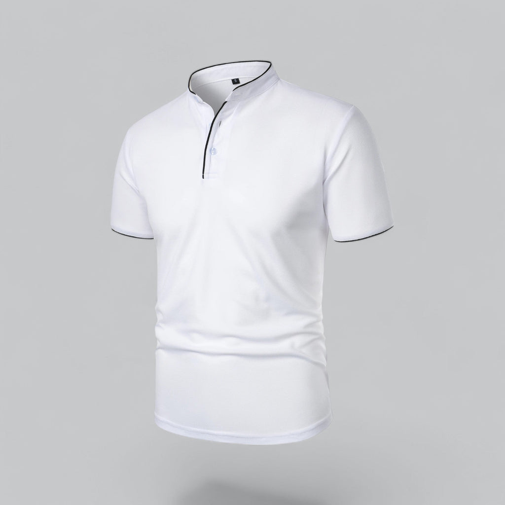 Liam | Men’s Modern Collarless Polo Shirt | Minimal and Refined