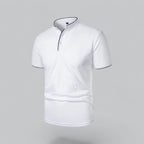 Liam | Men’s Modern Collarless Polo Shirt | Minimal and Refined
