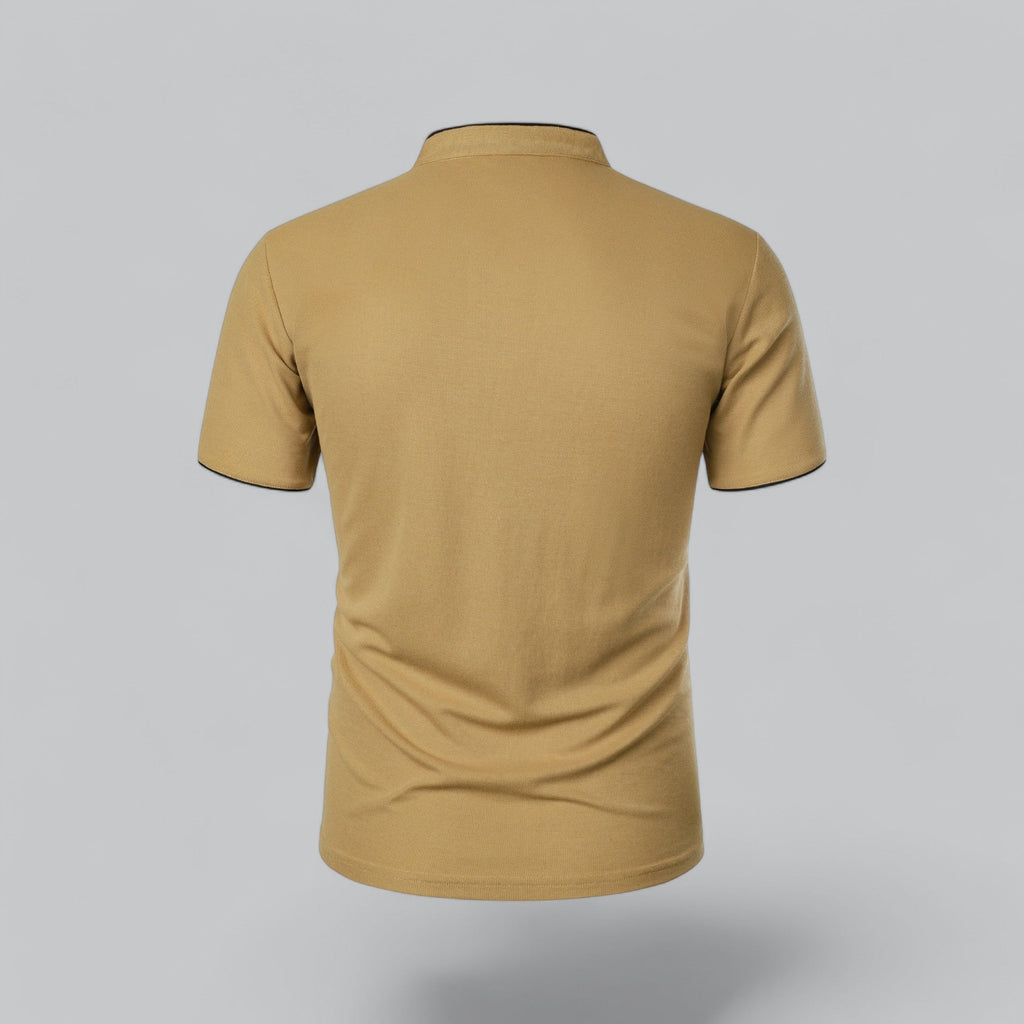 Liam | Men’s Modern Collarless Polo Shirt | Minimal and Refined