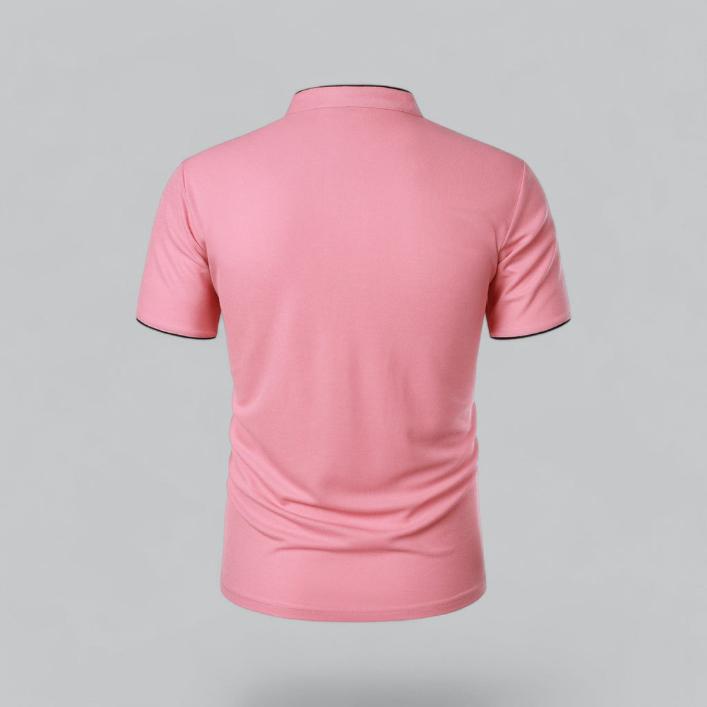 Liam | Men’s Modern Collarless Polo Shirt | Minimal and Refined