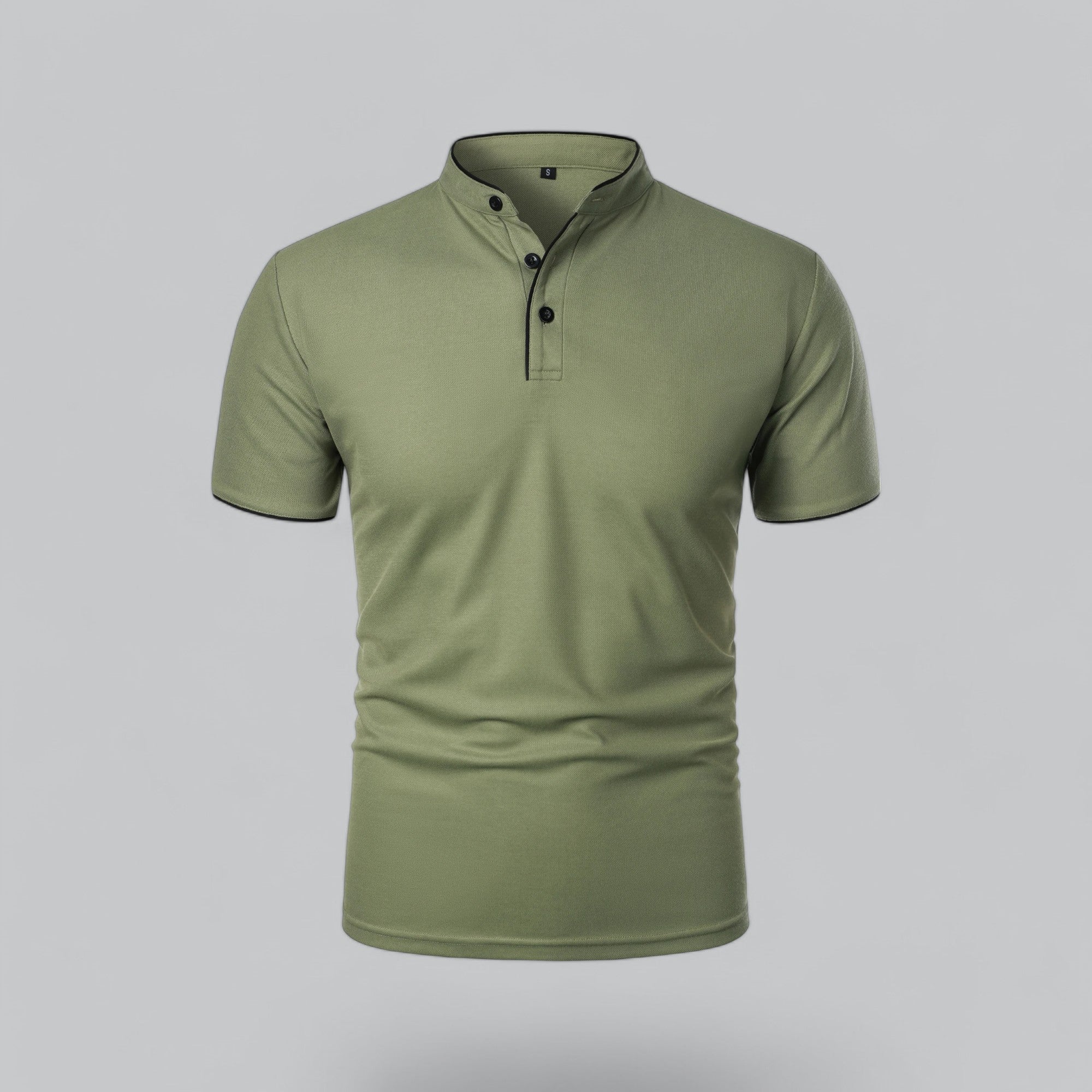 Liam | Men’s Modern Collarless Polo Shirt | Minimal and Refined