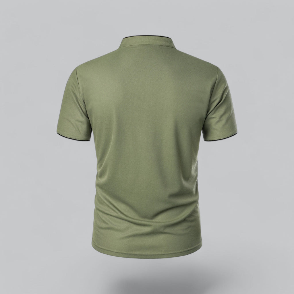Liam | Men’s Modern Collarless Polo Shirt | Minimal and Refined