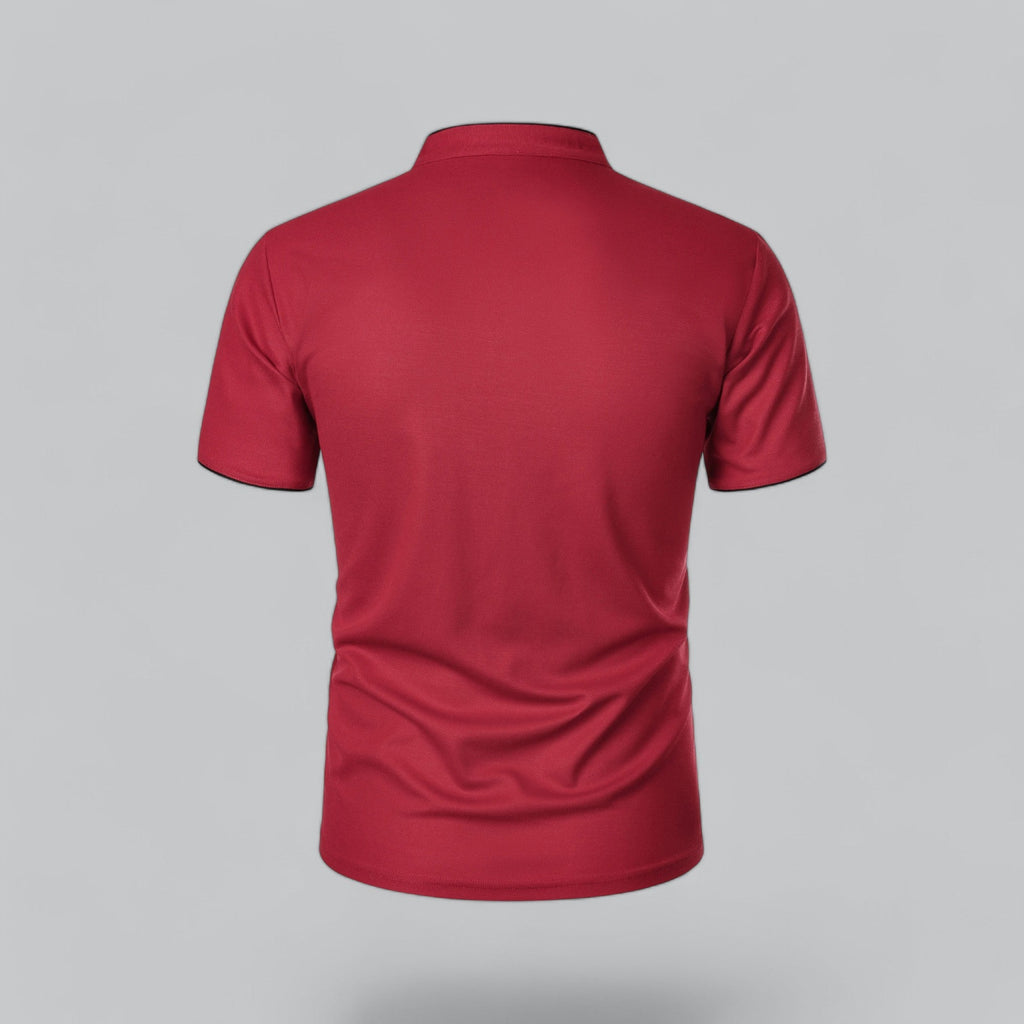 Liam | Men’s Modern Collarless Polo Shirt | Minimal and Refined