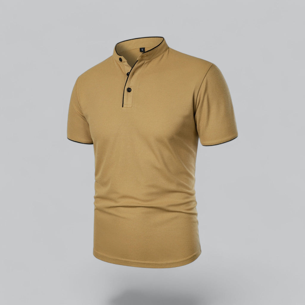 Liam | Men’s Modern Collarless Polo Shirt | Minimal and Refined
