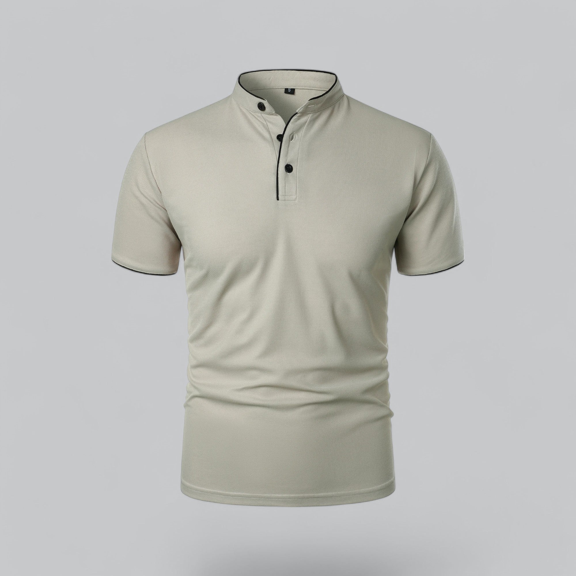 Liam | Men’s Modern Collarless Polo Shirt | Minimal and Refined