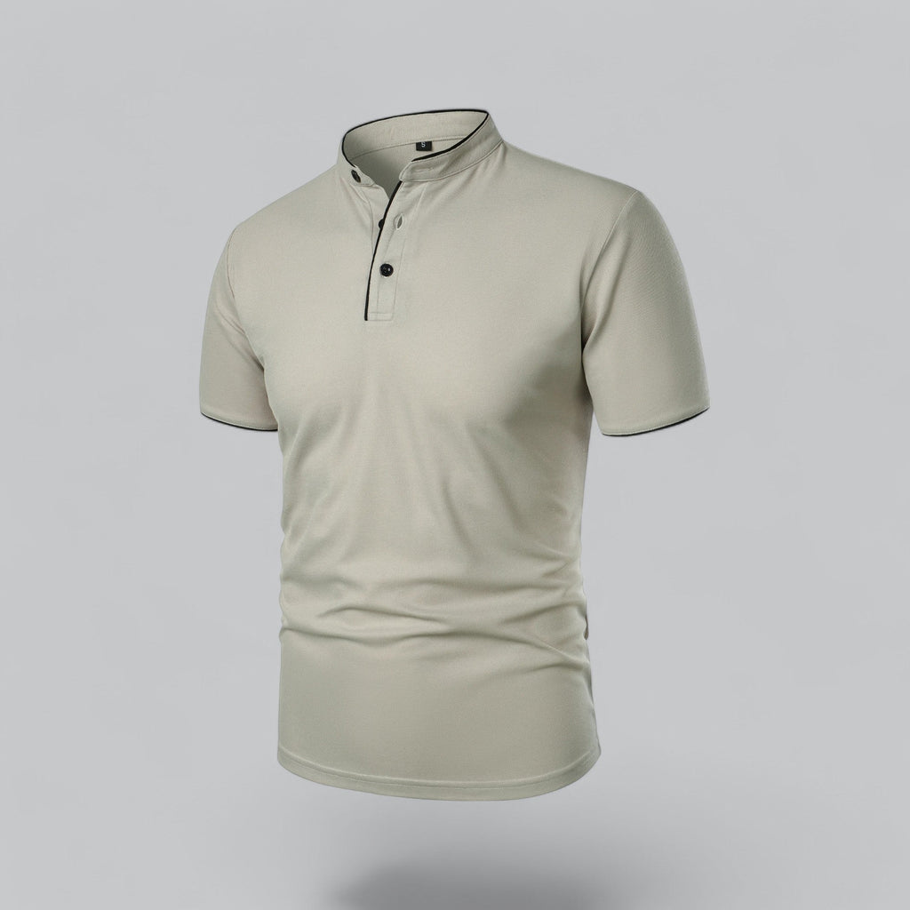 Liam | Men’s Modern Collarless Polo Shirt | Minimal and Refined