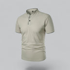 Liam | Men’s Modern Collarless Polo Shirt | Minimal and Refined