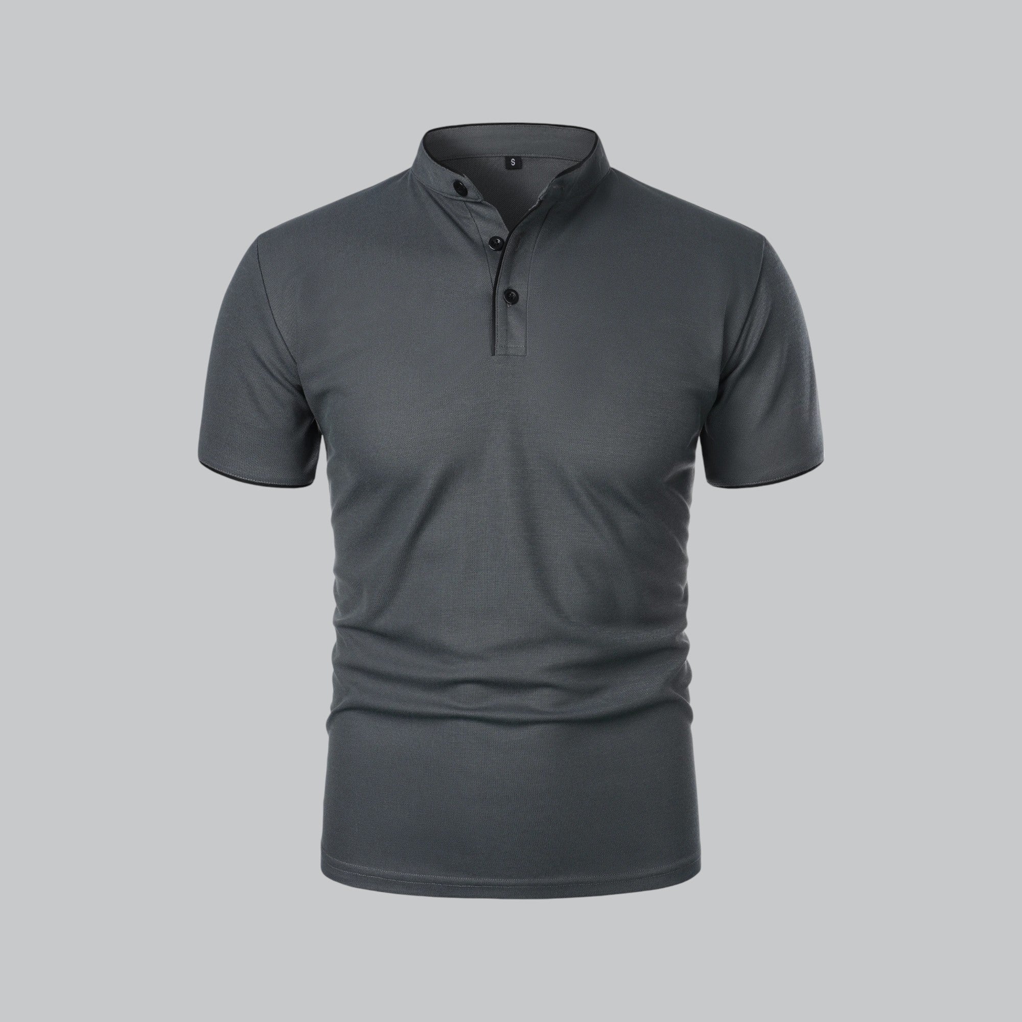 Liam | Men’s Modern Collarless Polo Shirt | Minimal and Refined