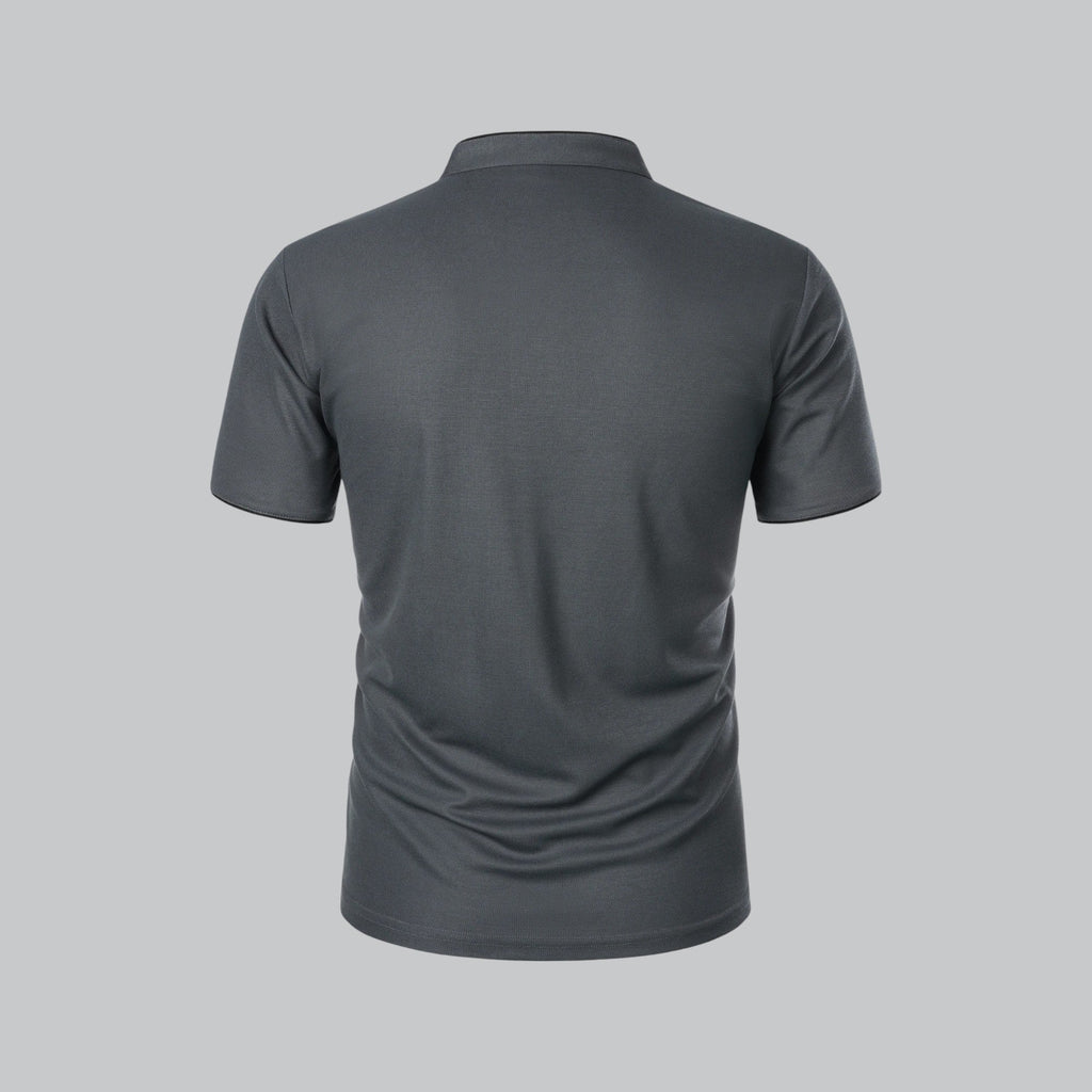 Liam | Men’s Modern Collarless Polo Shirt | Minimal and Refined