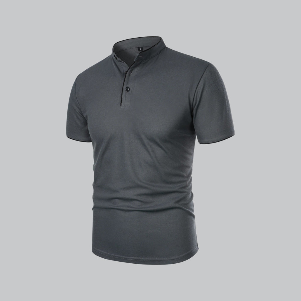 Liam | Men’s Modern Collarless Polo Shirt | Minimal and Refined