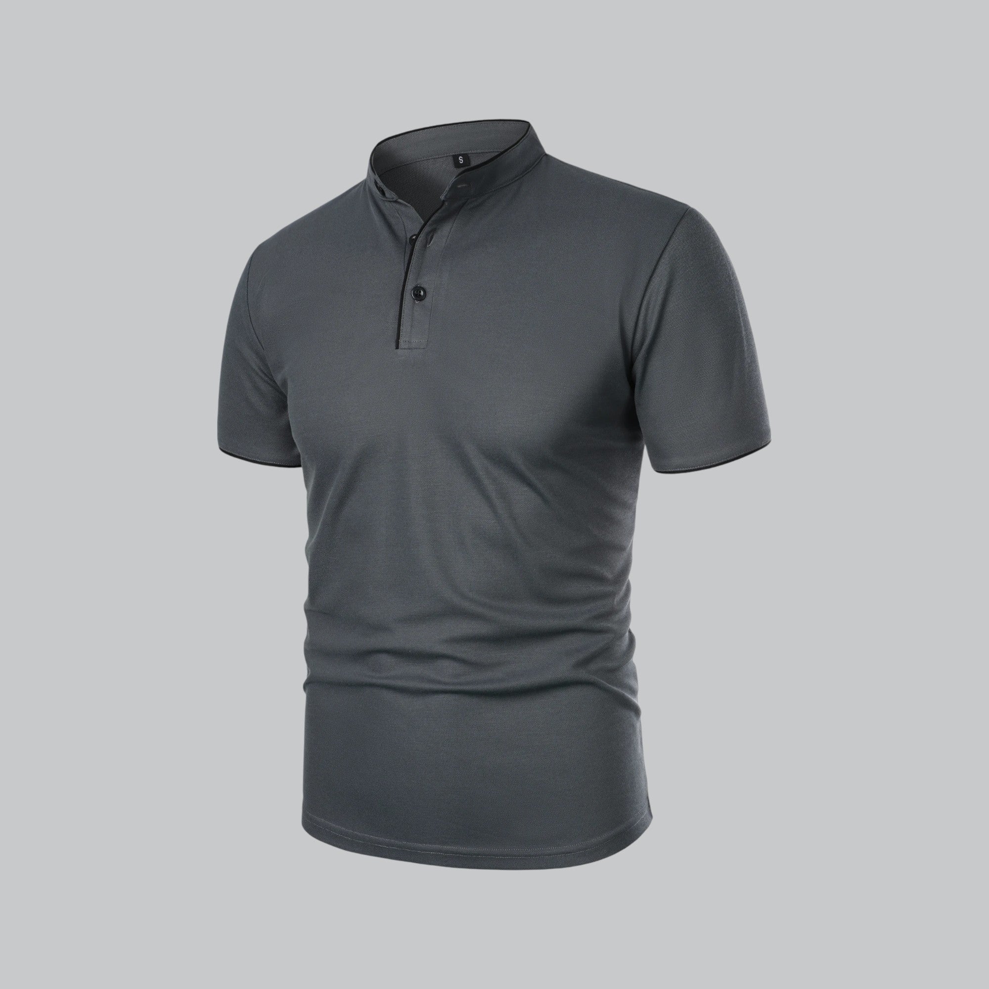 Liam | Men’s Modern Collarless Polo Shirt | Minimal and Refined