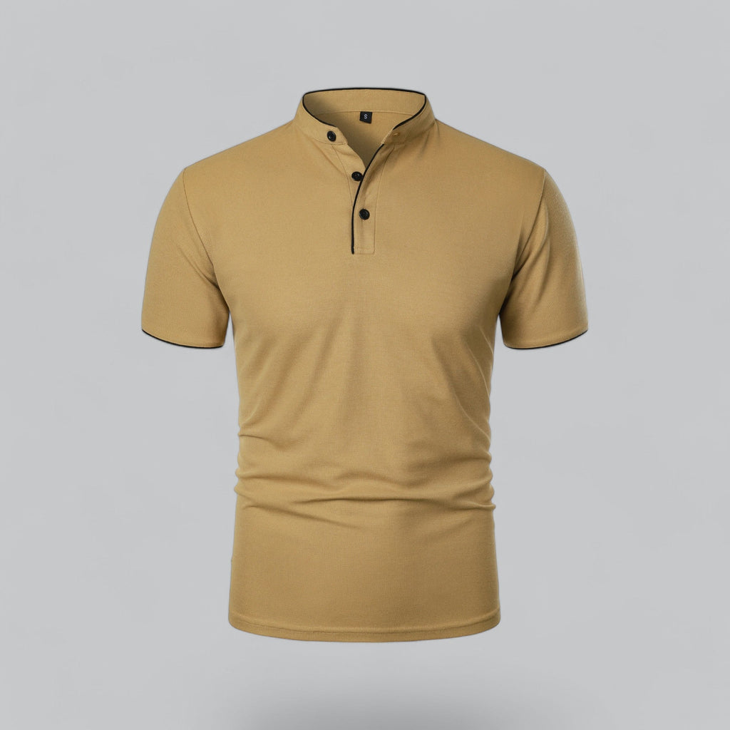 Liam | Men’s Modern Collarless Polo Shirt | Minimal and Refined