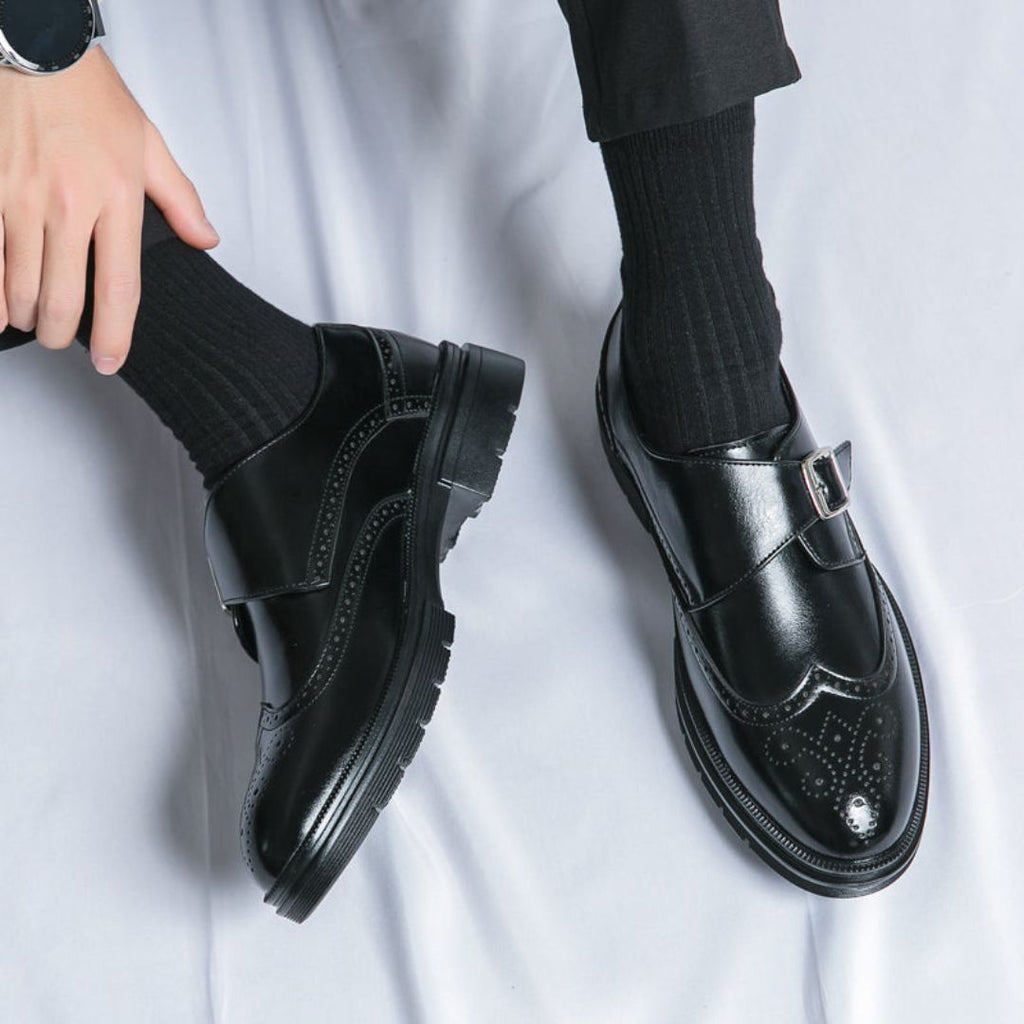 Alexander | Men’s Wingtip Monk Strap Brogue Dress Shoes | Bold and Refined