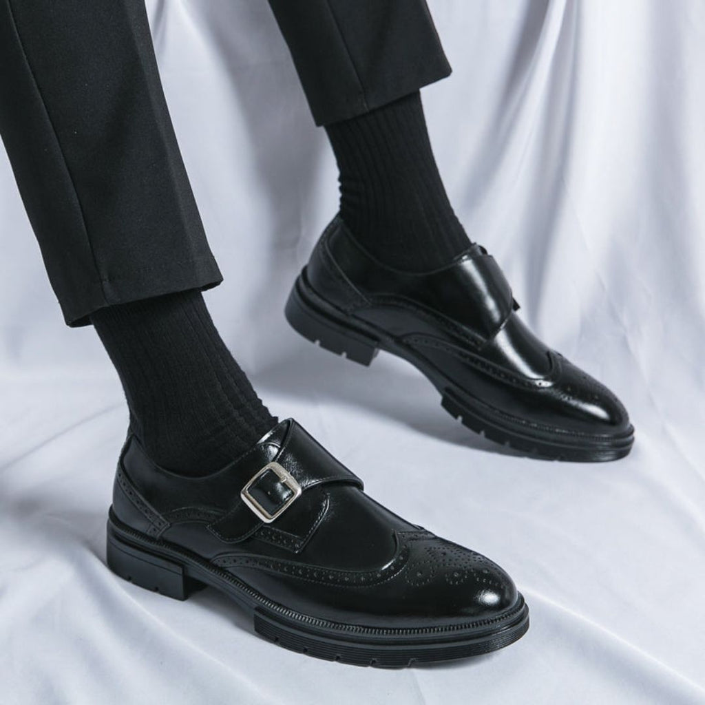 Alexander | Men’s Wingtip Monk Strap Brogue Dress Shoes | Bold and Refined