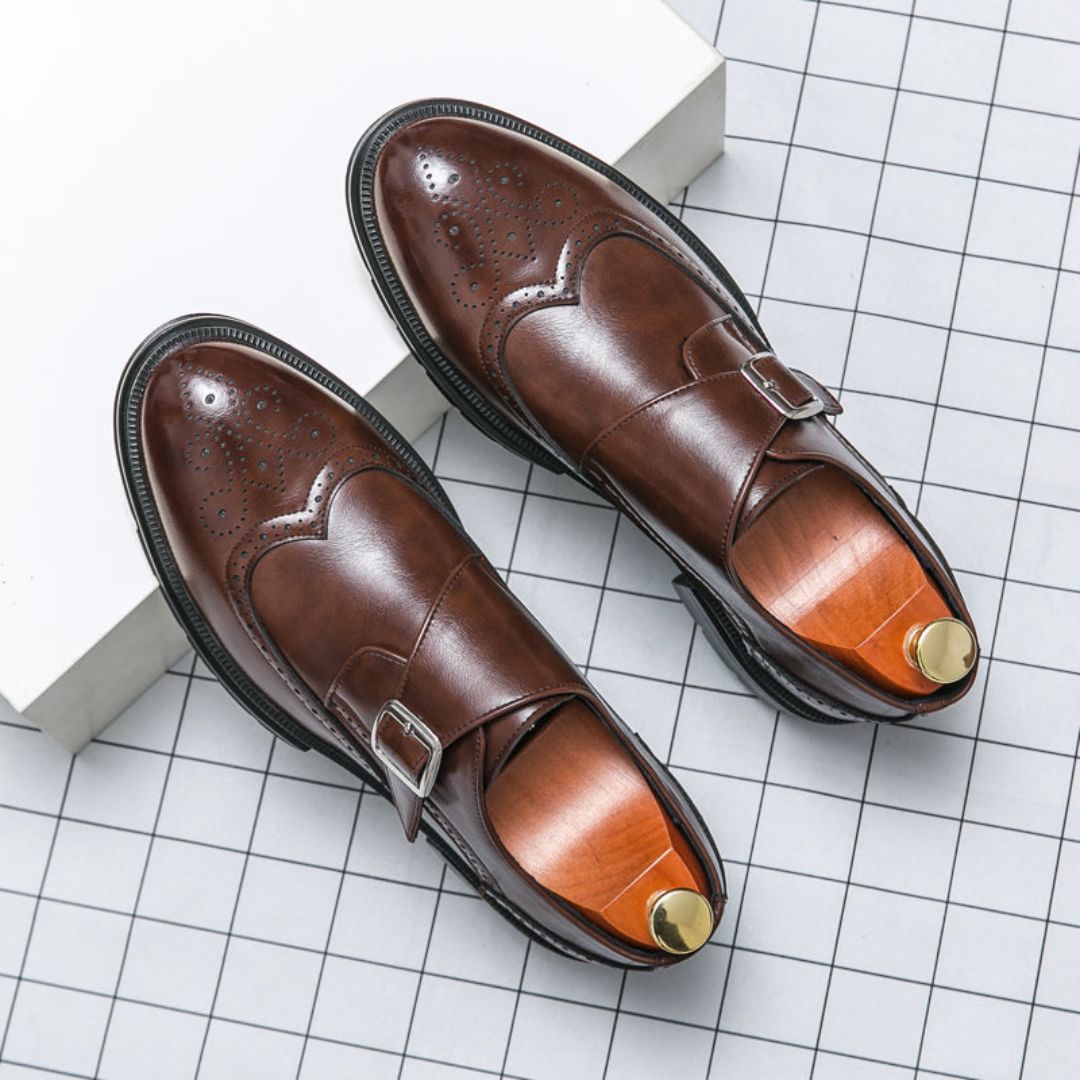 Alexander | Men’s Wingtip Monk Strap Brogue Dress Shoes | Bold and Refined