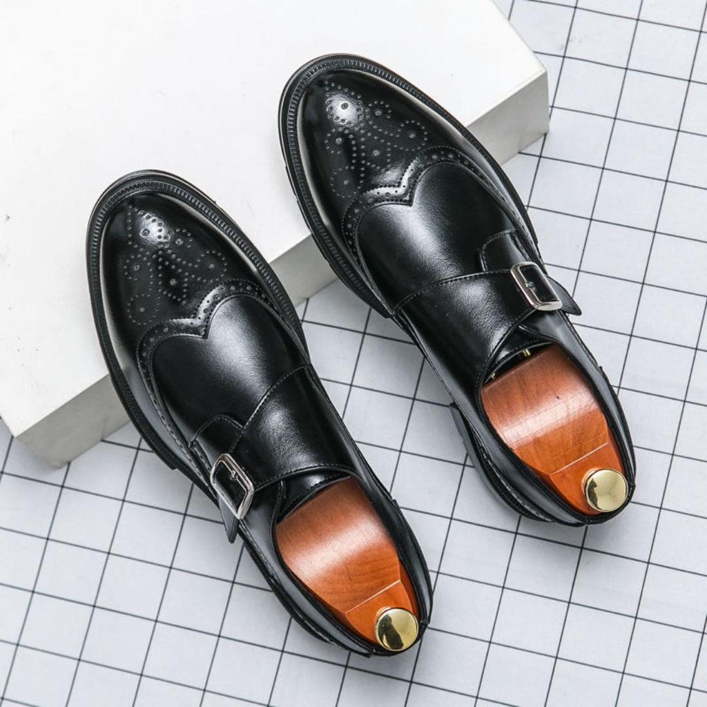 Alexander | Men’s Wingtip Monk Strap Brogue Dress Shoes | Bold and Refined