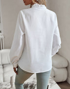Cara | Women's Elegant Ruffle Collar Blouse | Feminine and Timeless