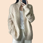 Addie | Women's Cashmere Cardigan, Soft Knit Winter Layering Cardigan for Casual Wear - Beige