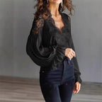 Layla | Flowing Women’s Blouse with Lace Details & Long Ruffle Sleeves | Romantic Elegance Made Effortless