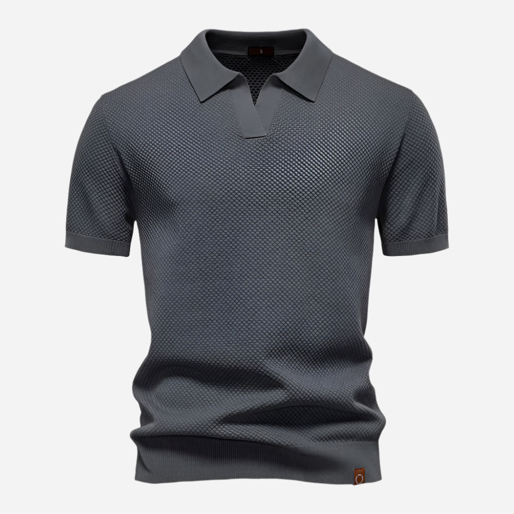 Lucas | Men’s Short Sleeve Knit Polo Shirt | Refined and Comfortable