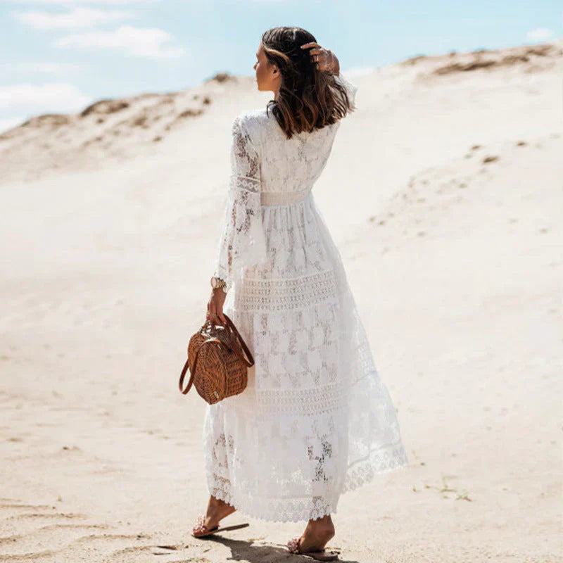 Martina | Women’s Lace Long Sleeve Maxi Dress | Timeless Elegance with Romantic Charm