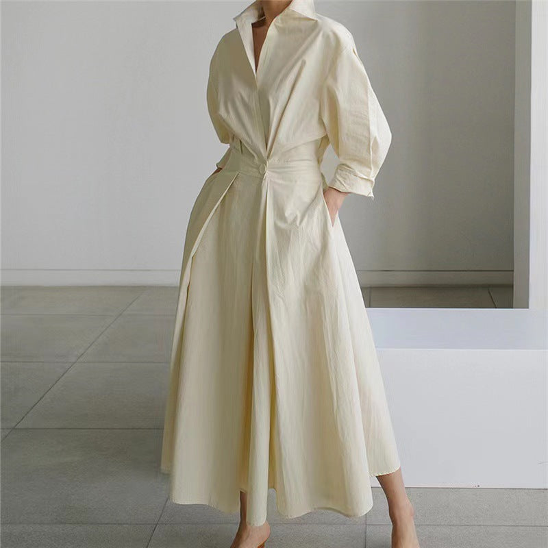 Beatrice | Front Wrap Collared Maxi Dress | Sophisticated and Timeless