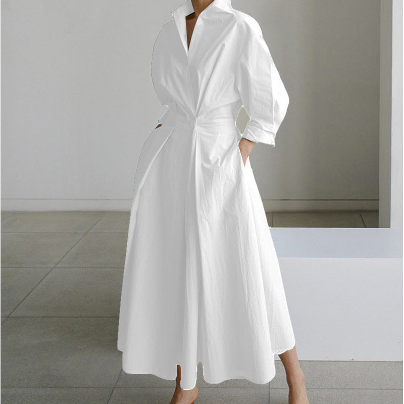 Beatrice | Front Wrap Collared Maxi Dress | Sophisticated and Timeless
