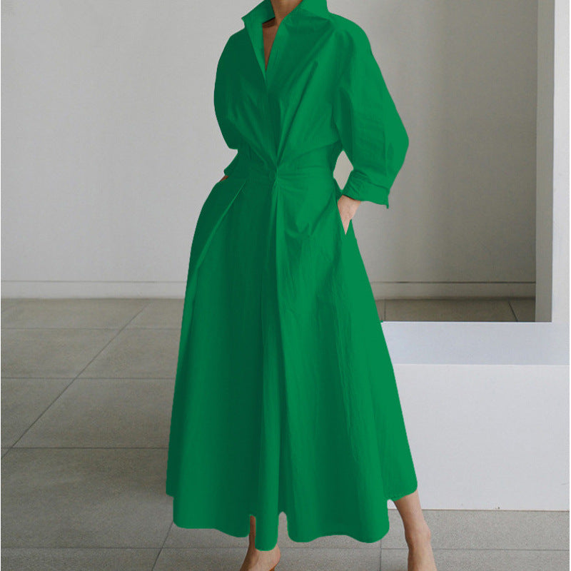 Beatrice | Front Wrap Collared Maxi Dress | Sophisticated and Timeless