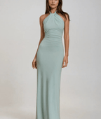 Eliana | Elegant Halter Neck Maxi Dress | Sleek Sophistication for Every Occasion
