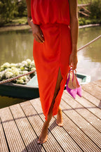 Amelia | Women’s Halter Neckline Midi Dress | Elegant Confidence with a Modern Silhouette