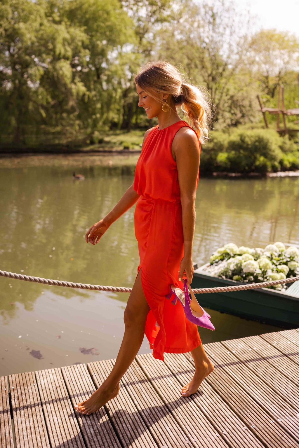 Amelia | Women’s Halter Neckline Midi Dress | Elegant Confidence with a Modern Silhouette