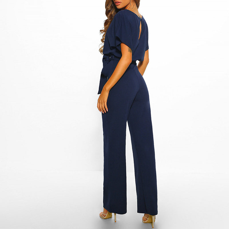 Catrin | Women’s Tie-Front Batwing Jumpsuit | Effortless Elegance & Relaxed Fit