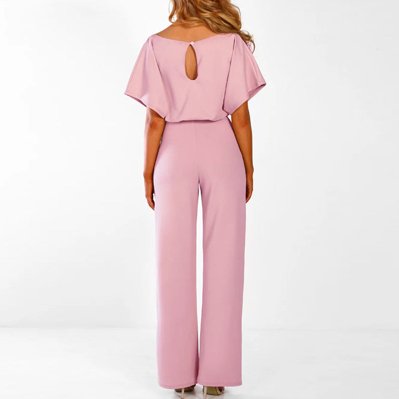 Catrin | Women’s Tie-Front Batwing Jumpsuit | Effortless Elegance & Relaxed Fit