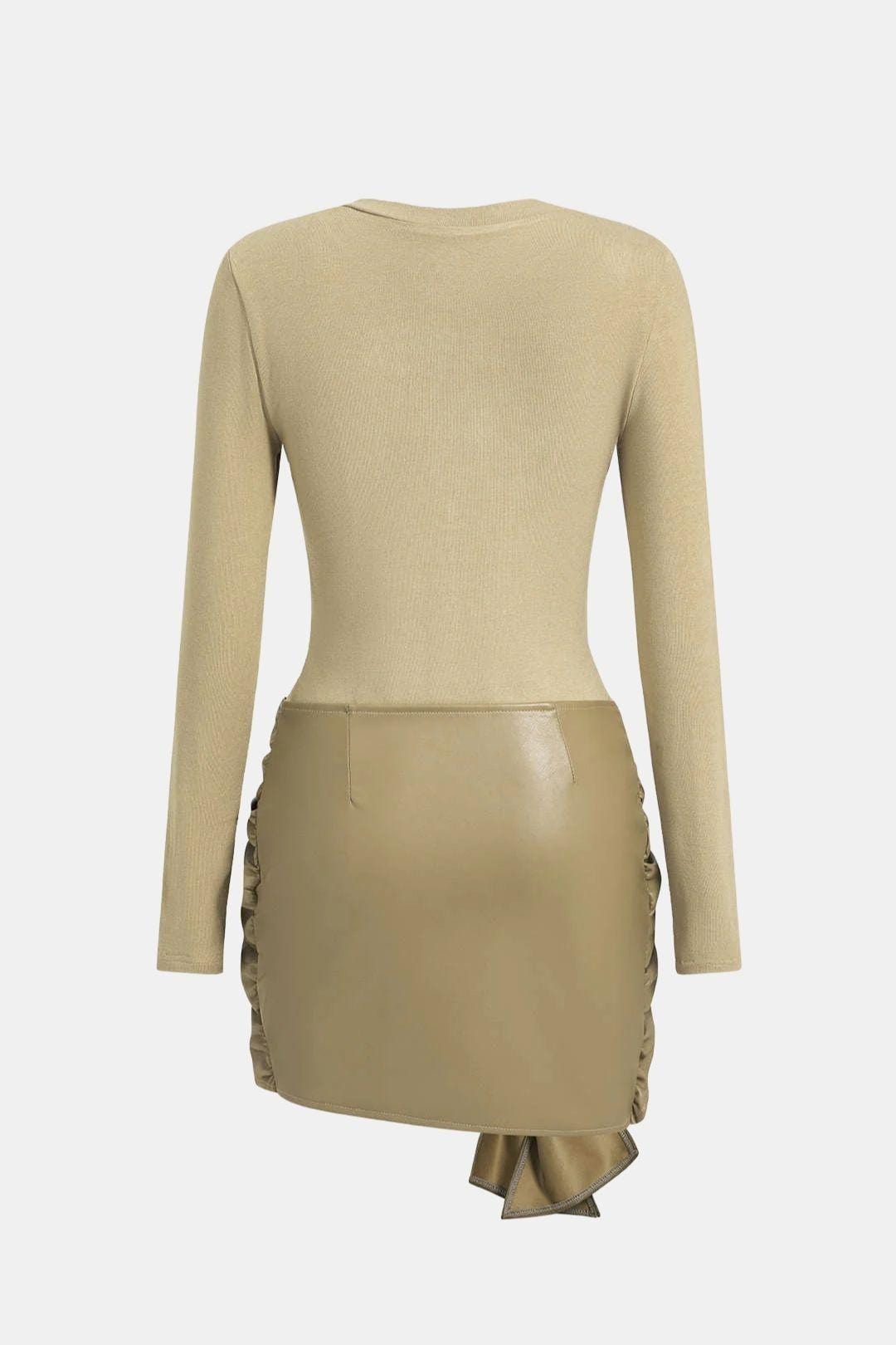 Ophelia | Faux Leather Patchwork Mini Dress | Bold, Modern and Effortlessly Chic