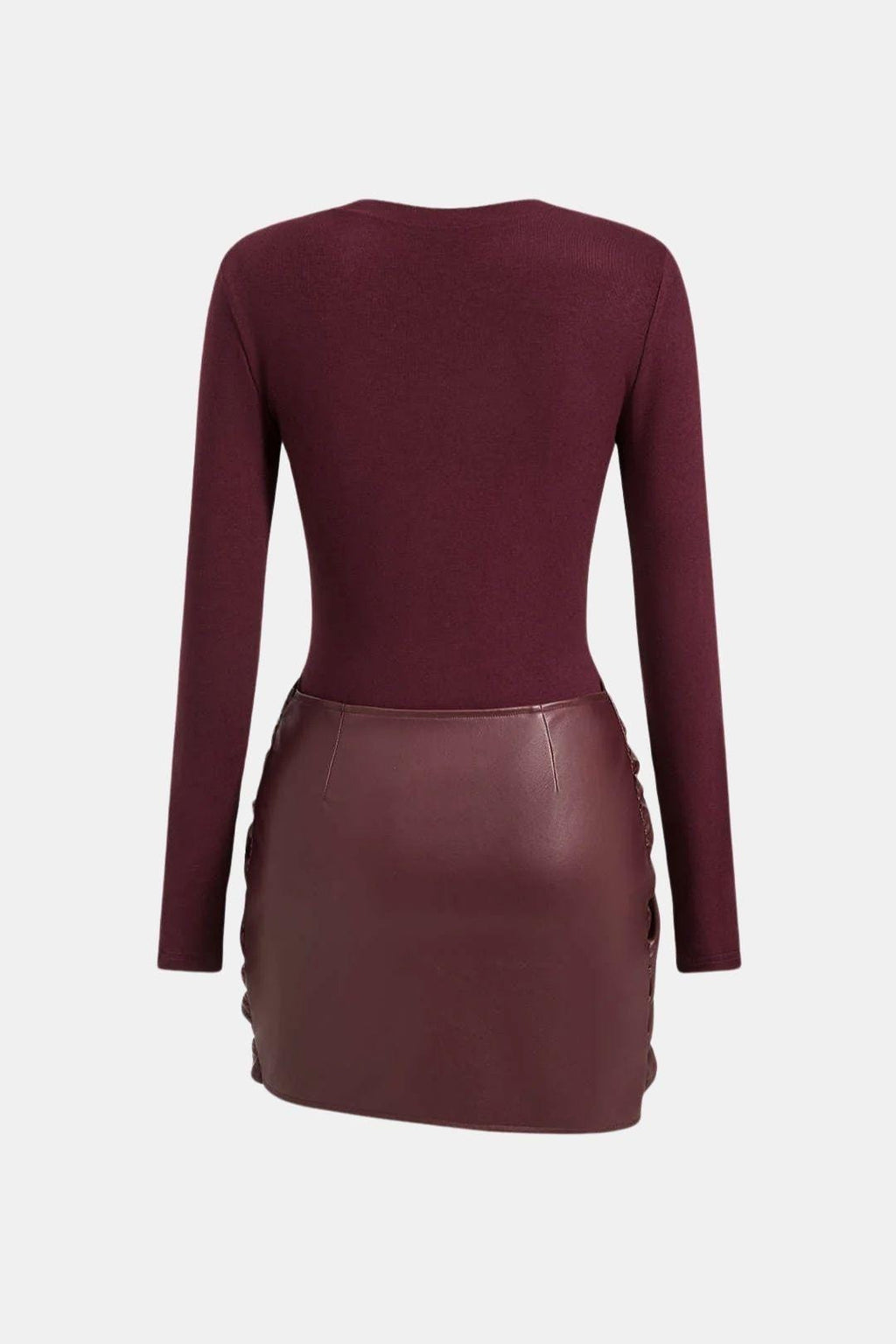 Ophelia | Faux Leather Patchwork Mini Dress | Bold, Modern and Effortlessly Chic