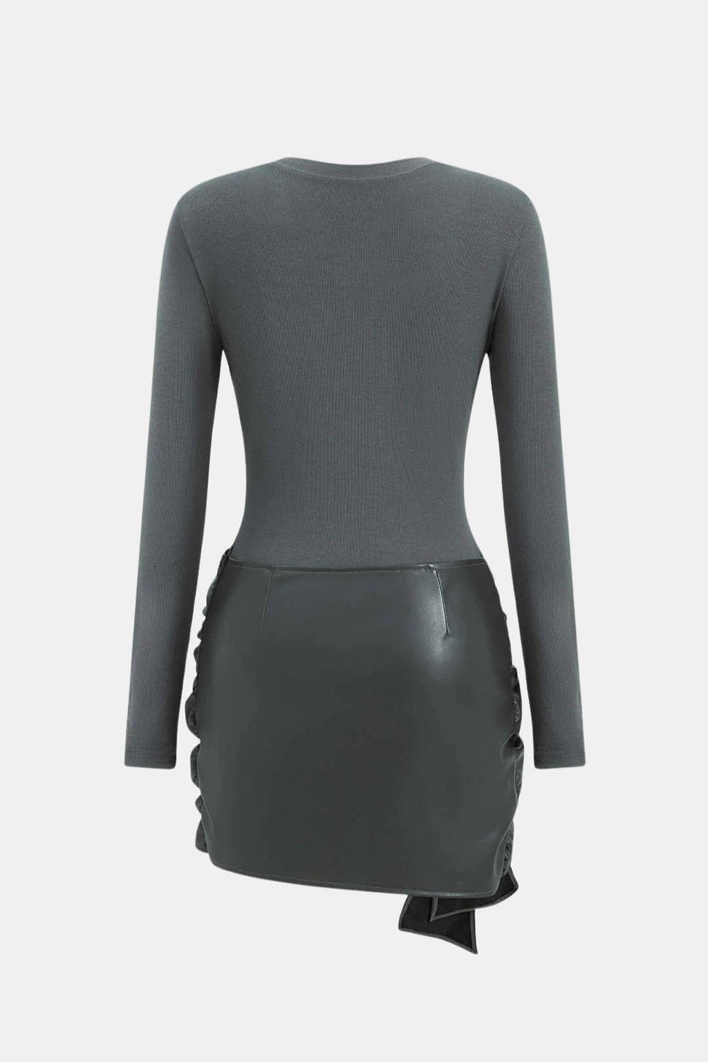 Ophelia | Faux Leather Patchwork Mini Dress | Bold, Modern and Effortlessly Chic