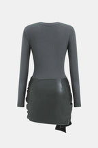 Ophelia | Faux Leather Patchwork Mini Dress | Bold, Modern and Effortlessly Chic