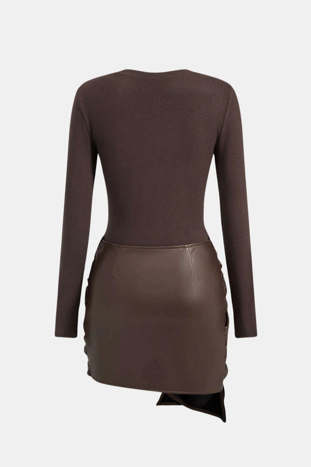 Ophelia | Faux Leather Patchwork Mini Dress | Bold, Modern and Effortlessly Chic