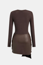 Ophelia | Faux Leather Patchwork Mini Dress | Bold, Modern and Effortlessly Chic