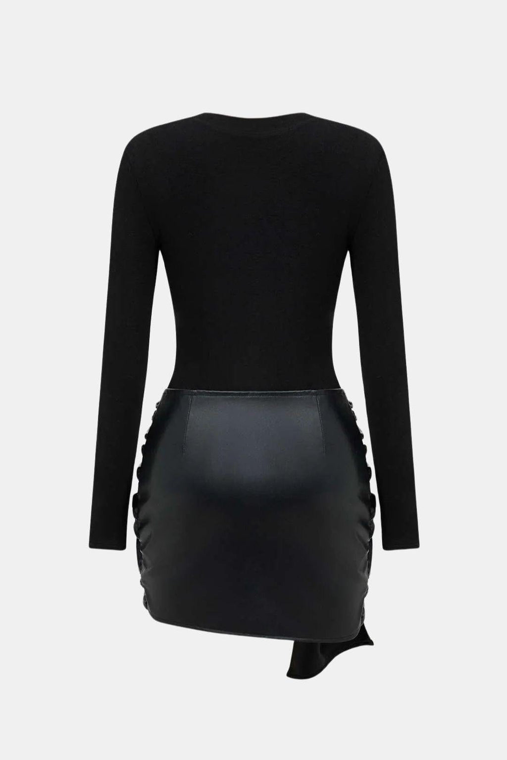 Ophelia | Faux Leather Patchwork Mini Dress | Bold, Modern and Effortlessly Chic