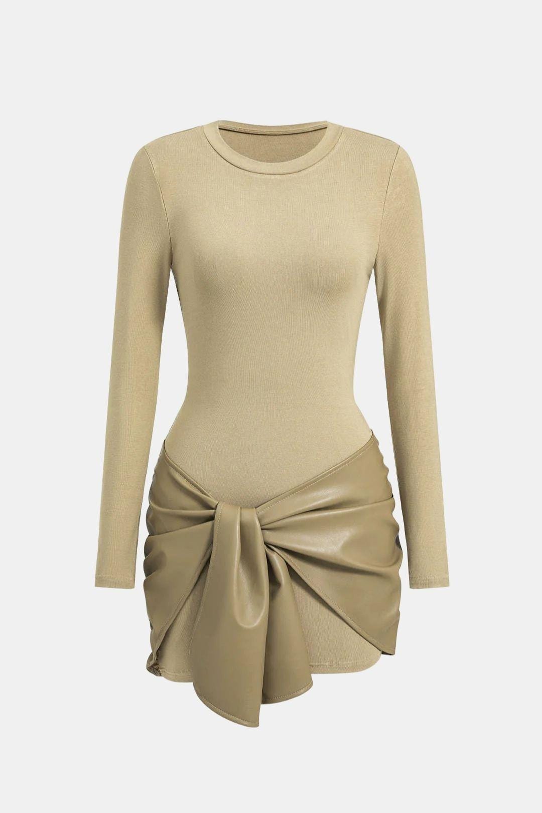Ophelia | Faux Leather Patchwork Mini Dress | Bold, Modern and Effortlessly Chic
