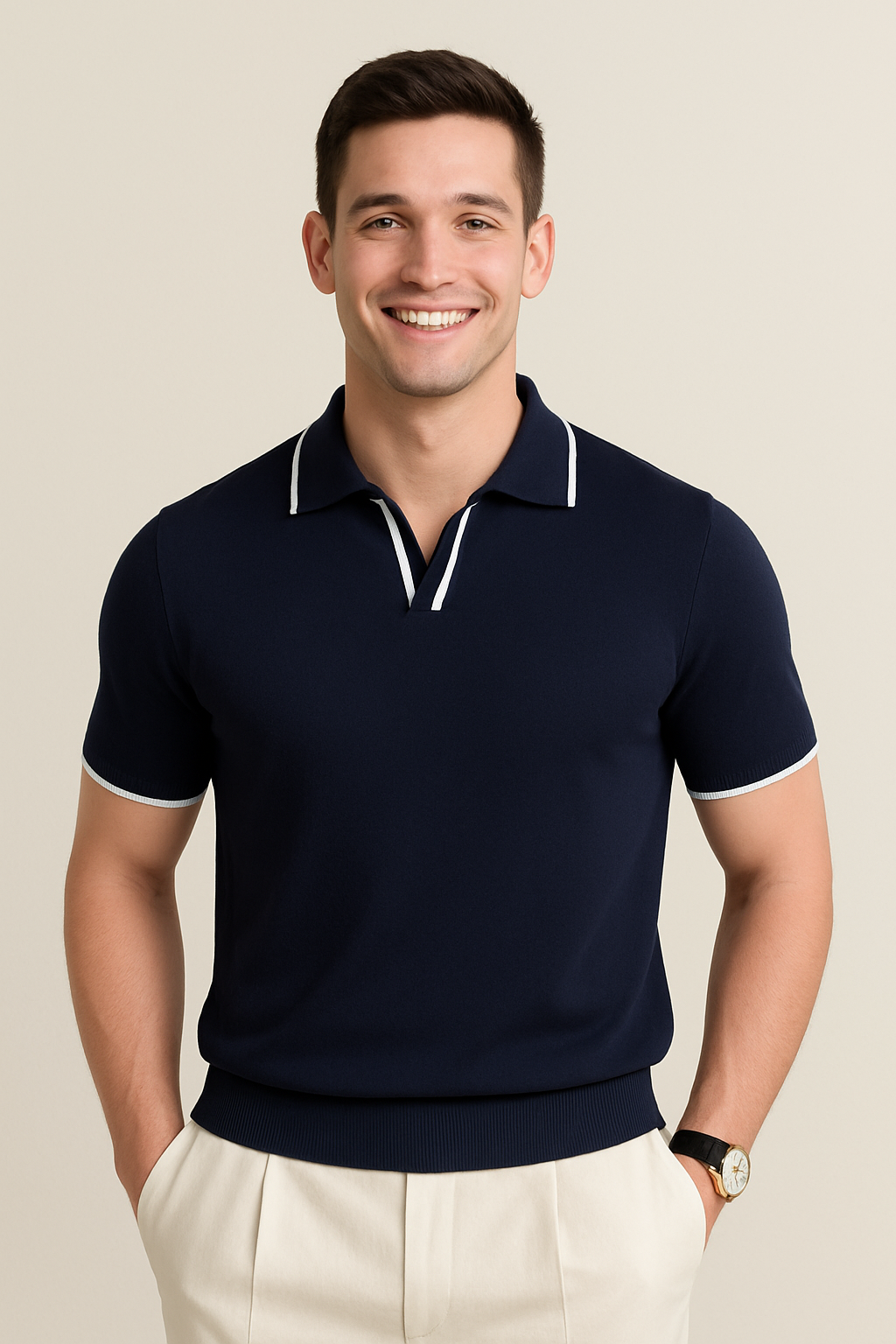 Albie | Men’s Short Sleeve Knit Polo | Modern and Refined Comfort