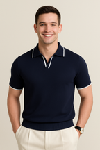 Albie | Men’s Short Sleeve Knit Polo | Modern and Refined Comfort
